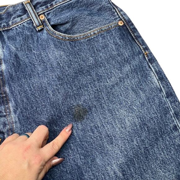 Levi’s Mens 501 Original Fit Jeans Button Fly Non Stretch Dark Stonewash 40x30 - Picture 6 of 8